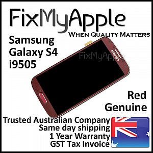 Samsung Galaxy S4 i9505 / i9507 LCD Touch Screen Digitizer Assembly with Frame - Red [Full OEM]